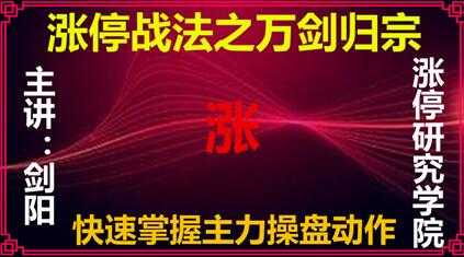 剑阳《万剑归宗涨停战法》炒股教程视频 - 冒泡网-冒泡网