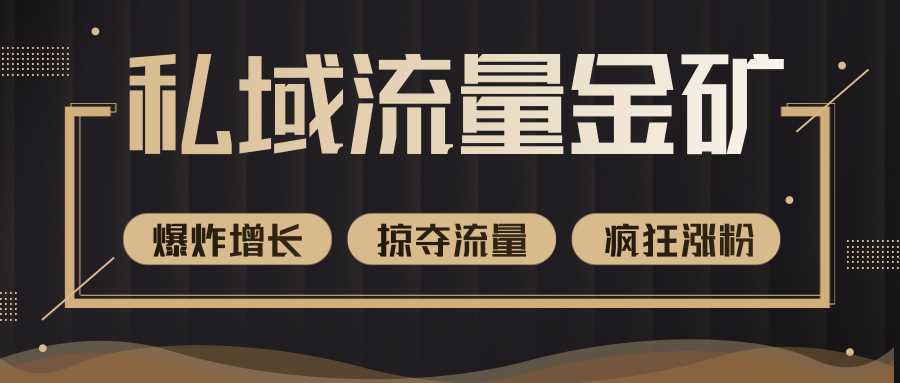 图片[1]-价值2200元私域流量的金矿，循环获取各大媒体精准流量，无限复制网红的精准流量！-冒泡网