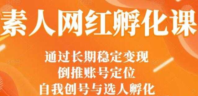 马大个《素人网红孵化课》通过长期稳定变现，自我创号与选人孵化 - 冒泡网-冒泡网