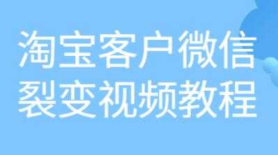 《淘宝客户微信裂变》培训课程视频教程 - 冒泡网-冒泡网