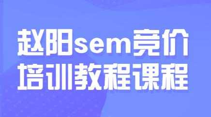 图片[1]-赵阳sem百度竞价排名优化教程，第30期培训课程视频 - 冒泡网-冒泡网