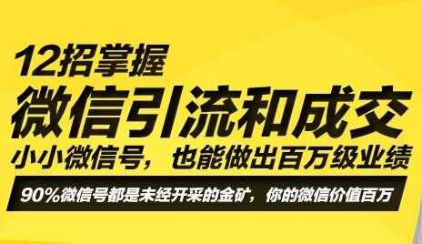 12招微信引流成交技术，让你做出百万级业绩，培训课程视频 - 冒泡网-冒泡网