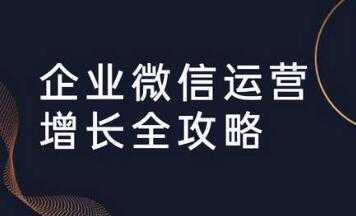 企业微信运营攻略 (引流+裂变+运营+成交) 培训课程视频 - 冒泡网-冒泡网