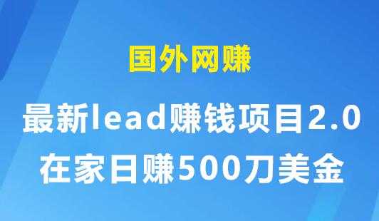 图片[1]-国外网赚：最新lead赚钱项目2.0，在家日赚500刀美金-冒泡网