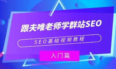 夫唯《群站seo优化教程视频》SEO基础视频教程 - 冒泡网-冒泡网