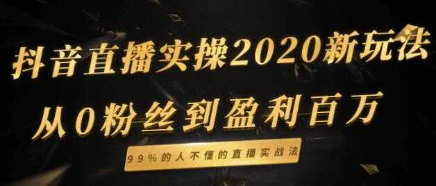 抖音直播新玩法，从0粉丝到盈利百万，99%的人不懂的直播实战法 - 冒泡网-冒泡网