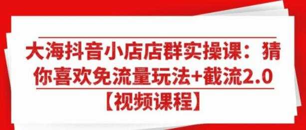 大海抖音小店店群实操培训视频：猜你喜欢免流量玩法+截流2.0 - 冒泡网-冒泡网