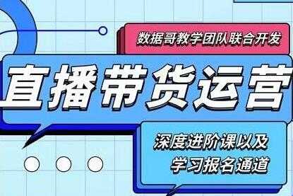 数据哥《新抖音直播带货运营课》(含电子资料) - 冒泡网-冒泡网