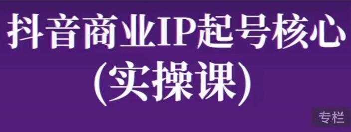 《抖音商业IP起号核心实操课》带你玩转算法，流量，内容，架构，变现 - 冒泡网-冒泡网