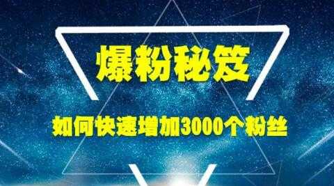 图片[1]-王通《爆粉秘笈》如何快速增加3000个精准粉丝-冒泡网