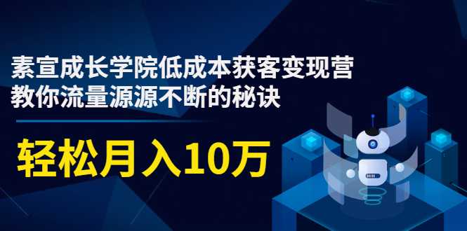 图片[1]-素宣成长学院低成本获客变现营，教你流量源源不断的秘诀，轻松月入10万-冒泡网