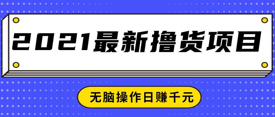 图片[1]-2021最新撸货项目，一部手机即可实现无脑操作轻松日赚千元 - 冒泡网-冒泡网