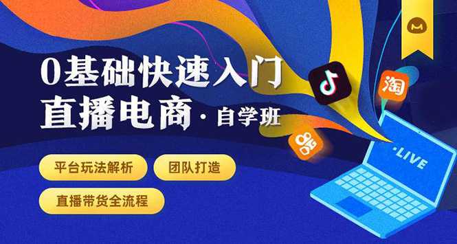 0基础快速入门直播电商课程：直播平台玩法解析-团队打造-带货全流程等环节 - 冒泡网-冒泡网