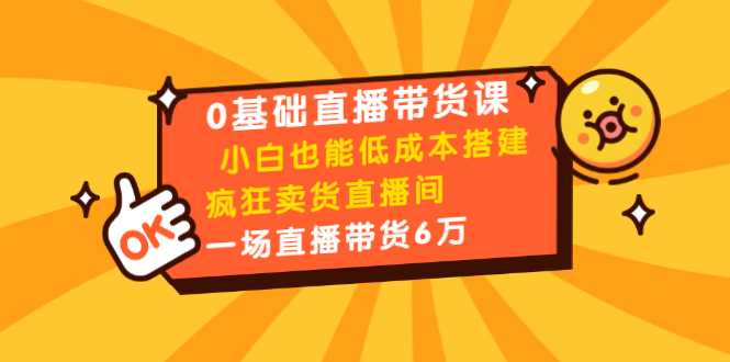 0基础直播带货课：小白也能低成本搭建疯狂卖货直播间：1场直播带货6万 - 冒泡网-冒泡网