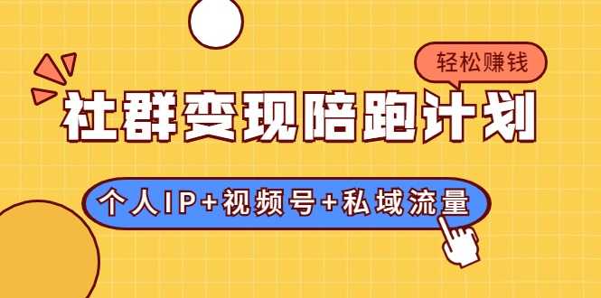 社群变现陪跑计划：建立“个人IP+视频号+私域流量”的社群商业模式轻松赚钱 - 冒泡网-冒泡网