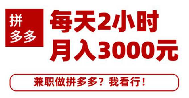 搜外网·拼多多副业课程，每天2小时月入3000元 学习这门课程真的能赚钱 - 冒泡网-冒泡网