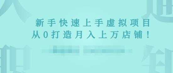 2022年虚拟项目实战指南，新手从0打造月入上万店铺 - 冒泡网-冒泡网