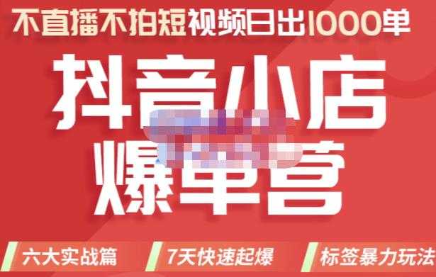 推易电商·2022年抖音小店爆单营，不直播、不拍短视频、日出1000单，暴力玩法 - 冒泡网-冒泡网