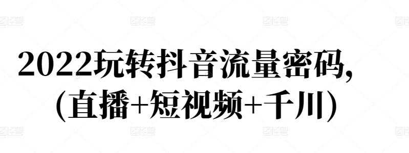 2022玩转抖音流量密码，(直播+短视频+千川) - 冒泡网-冒泡网