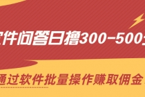 软件问答日撸300-500元，通过软件批量操作赚取佣金！ - 冒泡网-冒泡网