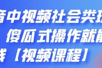 抖音中视频社会类玩法，傻瓜式操作就能赚钱【视频课程】 - 冒泡网-冒泡网