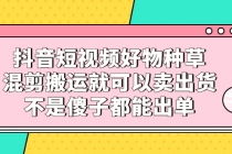 抖音短视频好物种草，混剪搬运就可以卖出货，不是傻子都能出单 - 冒泡网-冒泡网