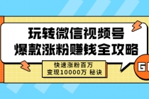 玩转微信视频号爆款涨粉赚钱全攻略，快速涨粉百万 变现10000万 秘诀 - 冒泡网-冒泡网