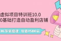 虚拟项目特训班10.0，0基础打造自动盈利店铺 36节实操课 - 冒泡网-冒泡网