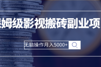 保姆级影视搬砖副业项目 无脑操作月入5000+ - 冒泡网-冒泡网