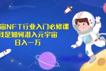 《元宇宙NFT行业入门必修课》我是如何潜入元宇宙日入一万 - 冒泡网-冒泡网