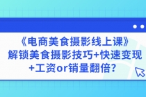 《电商美食摄影线上课》解锁美食摄影技巧+快速变现+工资or销量翻倍 - 冒泡网-冒泡网