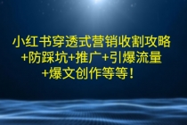 小红书穿透式营销收割攻略+防踩坑+推广+引爆流量+爆文创作等等！ - 冒泡网-冒泡网