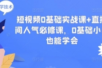 短视频0基础实战课+直播间人气必修课，0基础小白也能学会 - 冒泡网-冒泡网