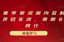 10堂速学微短剧内容制作标准与项目实战，领跑80%同行 - 冒泡网-冒泡网