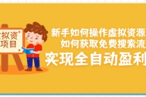 新手如何操作虚拟资源项目：如何获取免费搜索流量，实现全自动盈利！ - 冒泡网-冒泡网