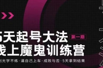 五天起号魔鬼训练营，告别光学不练，逼自己上车，成败与否，5天拿到结果 - 冒泡网-冒泡网