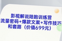 影视解说陪跑训练营，流量密码+爆款文案+写作技巧和套路 - 冒泡网-冒泡网