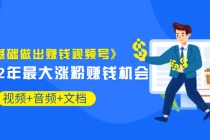 《零基础做出赚钱视频号》2022年最大涨粉赚钱机会（视频+音频+图文)价值199 - 冒泡网-冒泡网