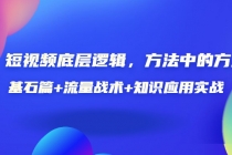 短视频底层逻辑，方法中的方法，基石篇+流量战术+知识应用实战-价值389元 - 冒泡网-冒泡网