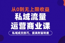 从0到无上限收益的《私域流量运营商业课》私域成交技巧，拔高财富转速 - 冒泡网-冒泡网