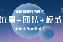 全网最赚钱的模式《流量+团队+模式》案例实战商业模式 - 冒泡网-冒泡网