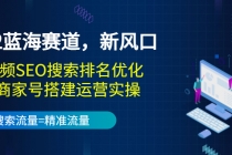 2022蓝海赛道，新风口：短视频SEO搜索排名优化+企业商家号搭建运营实操 - 冒泡网-冒泡网