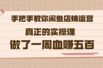 2022版《手把手教你闲鱼店铺运营》真正的实操课 做了一周血赚五百 (16节课) - 冒泡网-冒泡网