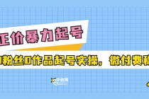 正价暴力起实操号：0粉丝0作品起号实操，微付费稳号 - 冒泡网-冒泡网