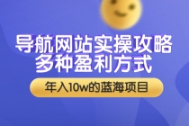 导航网站实操攻略，多种盈利方式，年入10w的蓝海项目 - 冒泡网-冒泡网