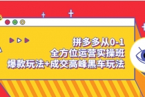 拼多多从0-1全方位运营实操班：爆款玩法+成交高峰黑车玩法 - 冒泡网-冒泡网