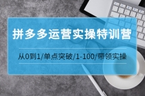 青云:拼多多运营实操特训营：从0到1/单点突破/1-100/带领实操 - 冒泡网-冒泡网