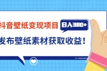 抖音壁纸变现项目：实战日入380+发布壁纸素材获取收益！ - 冒泡网-冒泡网