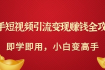 快手短视频引流变现赚钱全攻略：即学即用，小白变高手 - 冒泡网-冒泡网