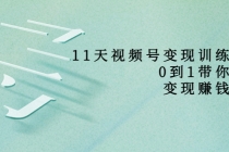 11天视频号变现训练营，从0到1打造变现赚钱系统 - 冒泡网-冒泡网